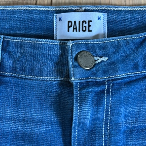 PAIGE Blue Jean Shorts with Rolled Hems and Faded Details size 29 - Picture 2 of 3